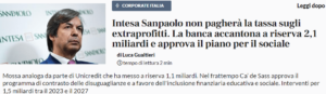 banche non pagano tassa sugli extraprofitti